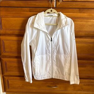 Columbia White windbreaker Jacket Lightweight